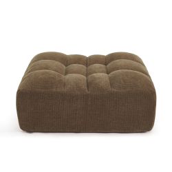 Pouf JANIS modulable 1 place velours marron