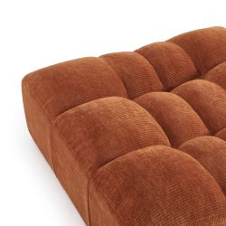 Pouf JANIS modulable 1 place velours terracotta