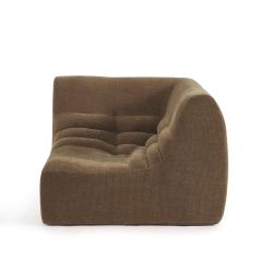 Chauffeuse d'angle JANIS modulable 1 place velours marron