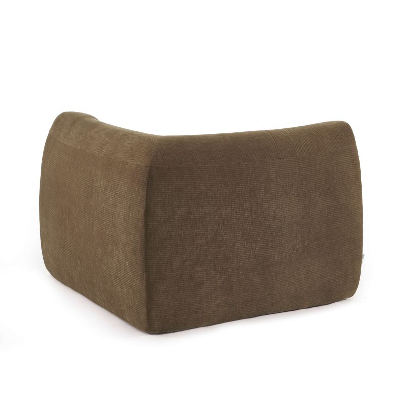 Chauffeuse d'angle JANIS modulable 1 place velours marron