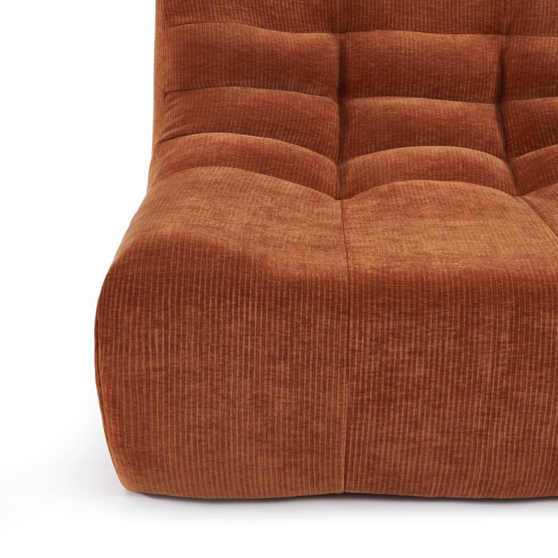Chauffeuse JANIS modulable 1 place velours terracotta