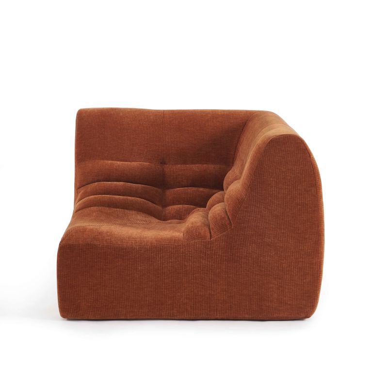 Chauffeuse d'angle JANIS modulable 1 place velours terracotta