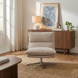 Fauteuil rotatif HYGEA 1 place tissu taupe