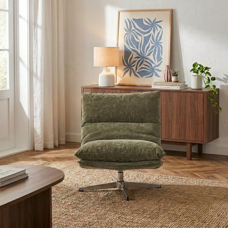 Fauteuil rotatif HYGEA 1 place tissu vert