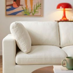 Canapé d'angle modulable MIZAR 4 places tissu beige