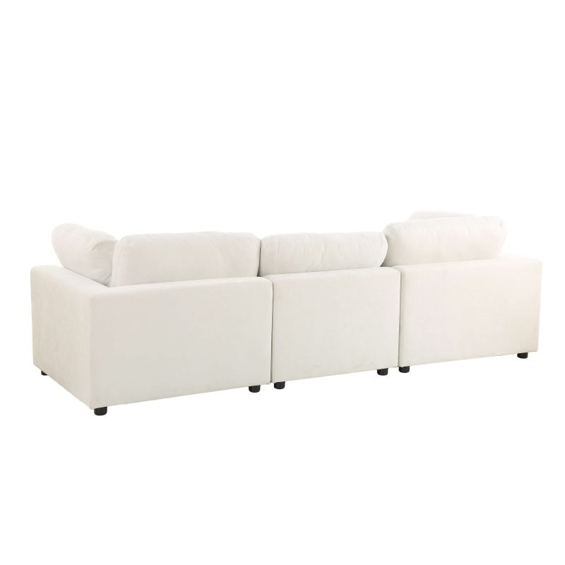 Canapé d'angle modulable MIZAR 4 places tissu beige