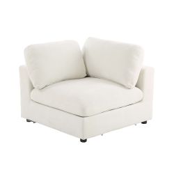 Canapé d'angle modulable MIZAR 4 places tissu beige