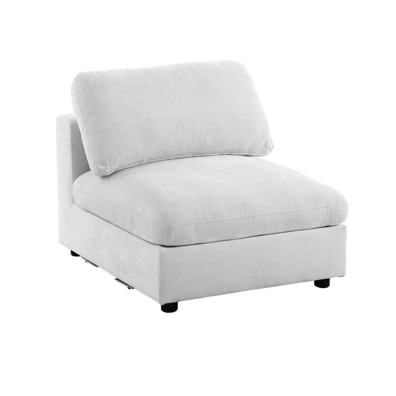 Canapé d'angle modulable MIZAR 4 places tissu gris