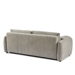 Canapé droit convertible ANGEA 3 places tissu chenille tramé taupe