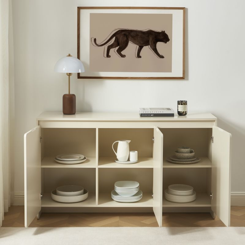 Buffet AKKA 3 portes beige 140 cm