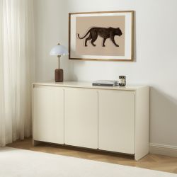 Buffet AKKA 3 portes beige 140 cm
