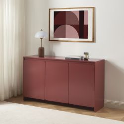 Buffet AKKA 3 portes bordeaux 140 cm