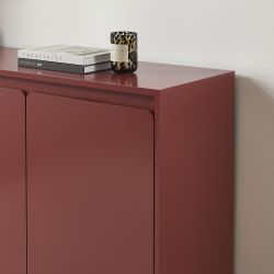 Buffet AKKA 3 portes bordeaux 140 cm