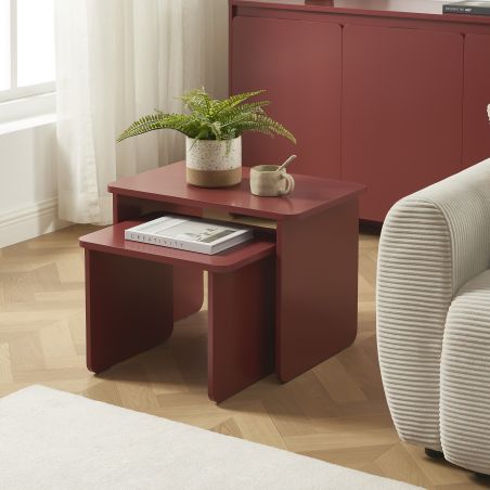 Tables basses gigognes AKKA bordeaux