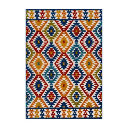 Tapis extérieur TIKI motif aztèque coloré 120x160 cm