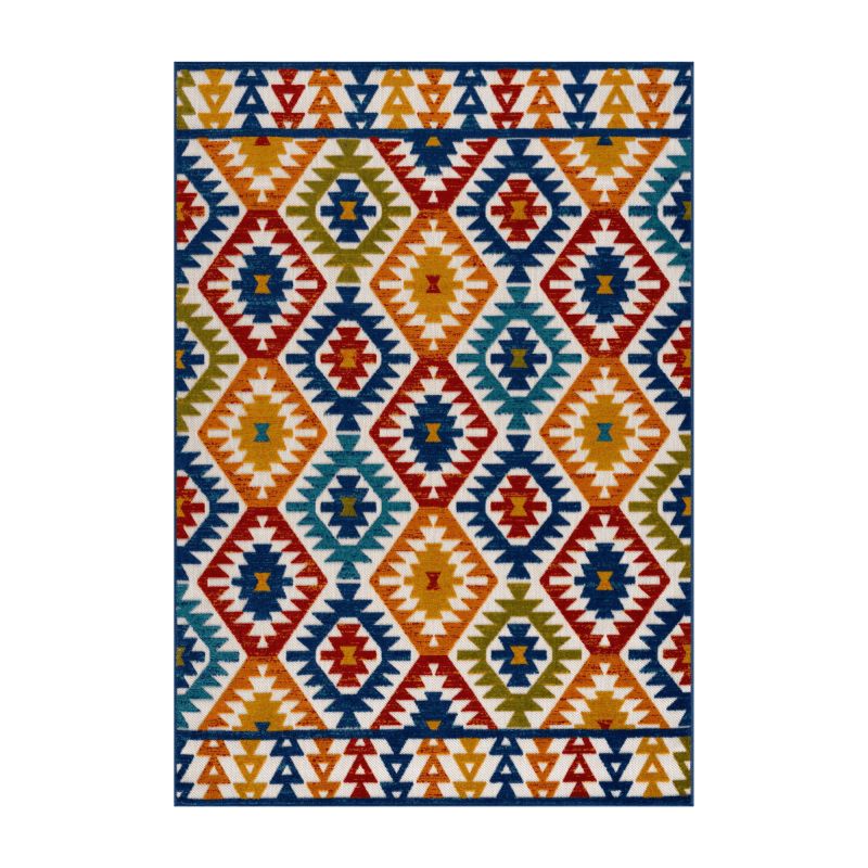 Tapis extérieur TIKI motif aztèque coloré 70x140 cm