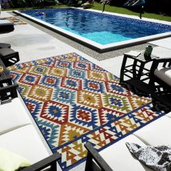 Tapis extérieur TIKI motif aztèque coloré 200x290 cm