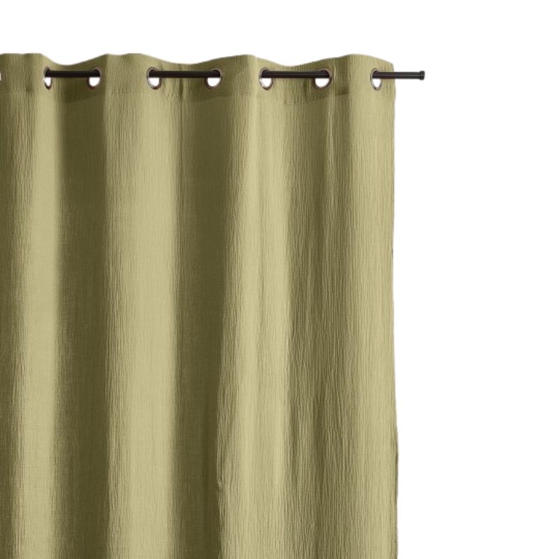 Rideau VISTA gaze de coton vert olive 130x240cm
