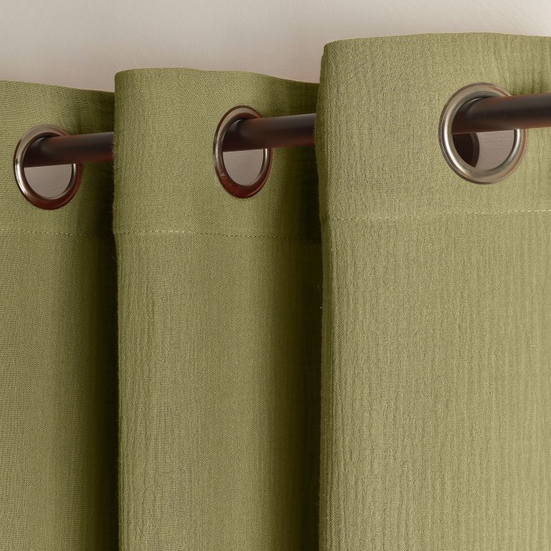 Rideau VISTA gaze de coton vert olive 130x240cm