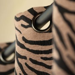 Rideau OSHA effet animal noir 140x260cm