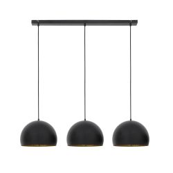 Suspension 3 lumières LAJI noir mat Ø33x25x120 cm