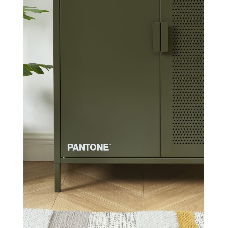 Buffet PANTONE métal vert olive 2 portes 75cm