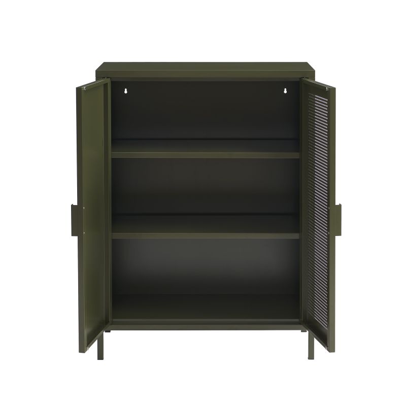 Buffet PANTONE métal vert olive 2 portes 75cm