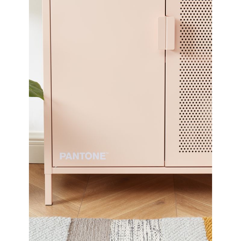 Buffet PANTONE métal rose blush 2 portes 75cm
