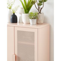 Buffet PANTONE métal rose blush 2 portes 75cm