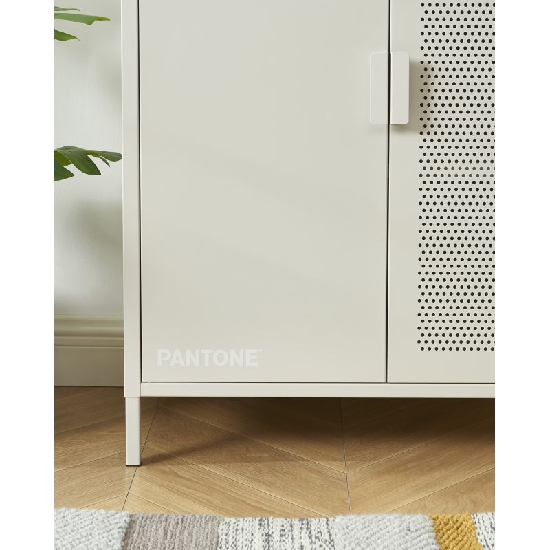 Buffet PANTONE métal beige sable 2 portes 75cm