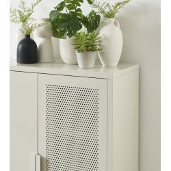 Buffet PANTONE métal beige sable 2 portes 75cm