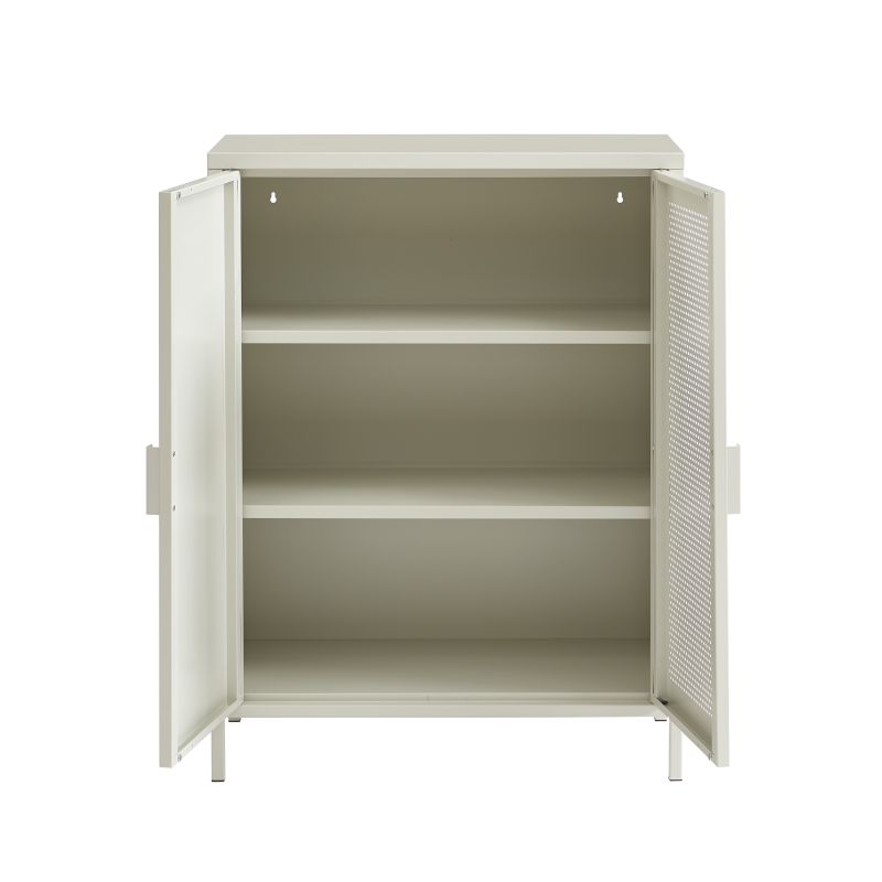 Buffet PANTONE métal beige sable 2 portes 75cm