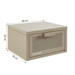 Table de chevet murale PANTONE métal taupe 40cm