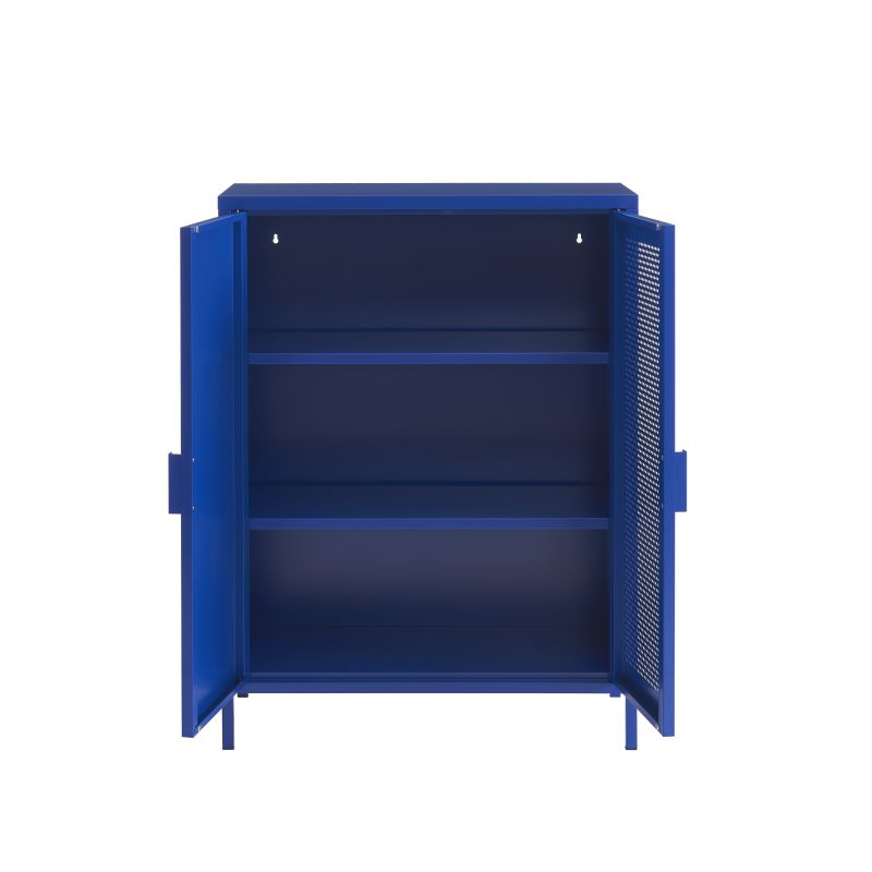 Buffet PANTONE métal bleu électrique 2 portes 75cm