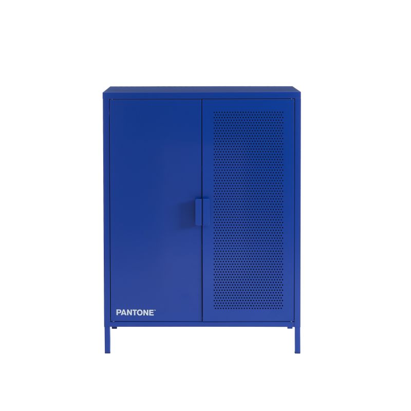 Buffet PANTONE métal bleu électrique 2 portes 75cm
