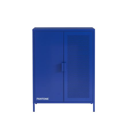 Buffet PANTONE métal bleu électrique 2 portes 75cm