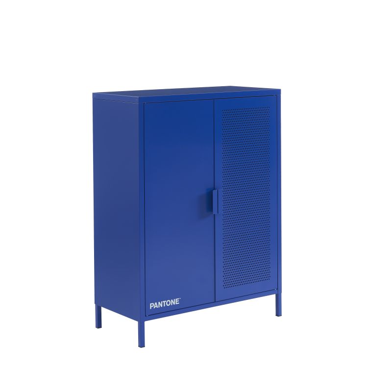 Buffet PANTONE métal bleu électrique 2 portes 75cm