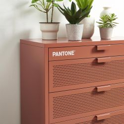 Commode PANTONE 4 tiroirs métal terracotta 80cm