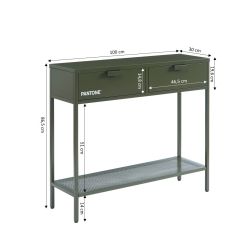 Console PANTONEmétal vert olive foncé 100cm