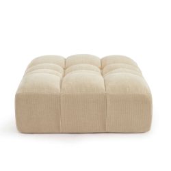 Pouf JANIS modulable 1 place velours beige