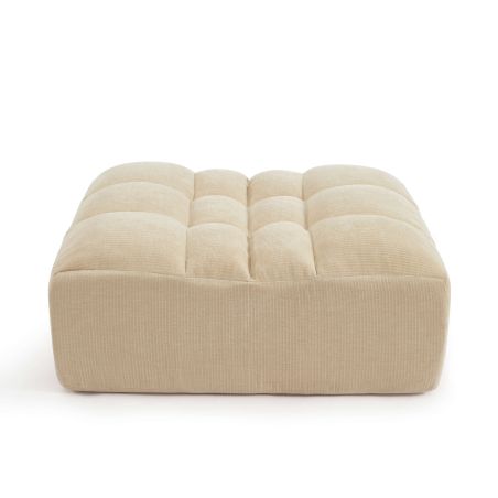 Pouf JANIS modulable 1 place velours beige