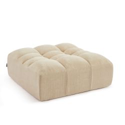 Pouf JANIS modulable 1 place velours beige
