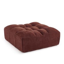Pouf JANIS modulable 1 place velours bordeaux