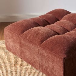 Pouf JANIS modulable 1 place velours bordeaux