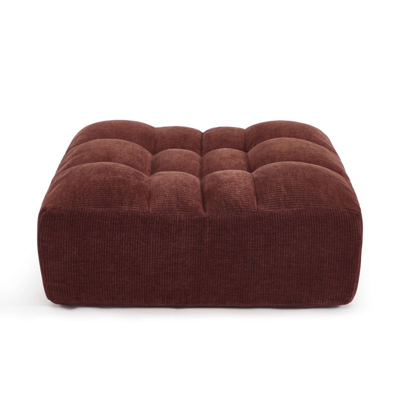 Pouf JANIS modulable 1 place velours bordeaux