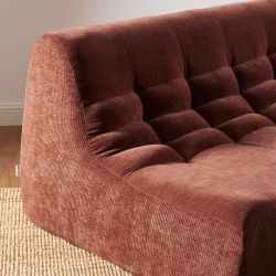 Banquette JANIS modulable 2 places velours bordeaux