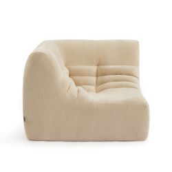 Chauffeuse d'angle JANIS modulable 1 place velours beige