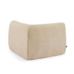 Chauffeuse d'angle JANIS modulable 1 place velours beige