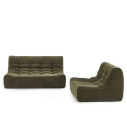 Banquette JANIS modulable 2 places velours vert