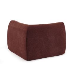 Chauffeuse d'angle JANIS modulable 1 place velours bordeaux